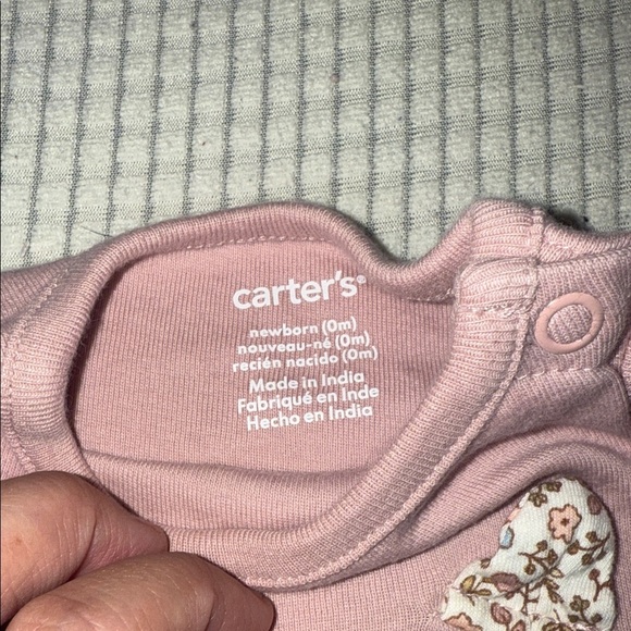 Carter's Mauve Cat Bodysuit and Floral Pants Set - Picture 6 of 7